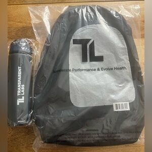 Transparent Labs Black Gym Bag and Water Bottle Set